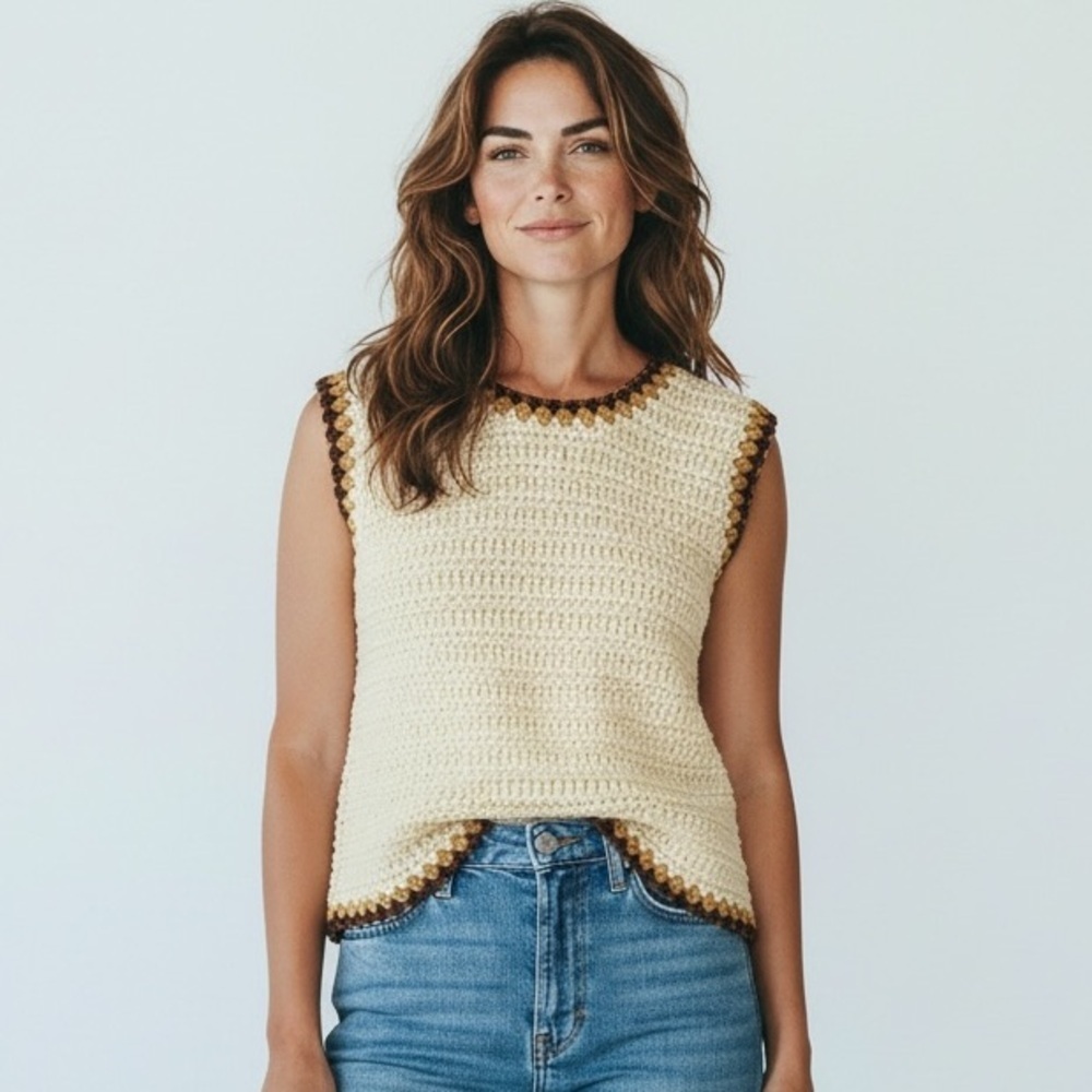 Boston Proper ladies crochet top. NWOT. Medium. Excellent condition. Cream